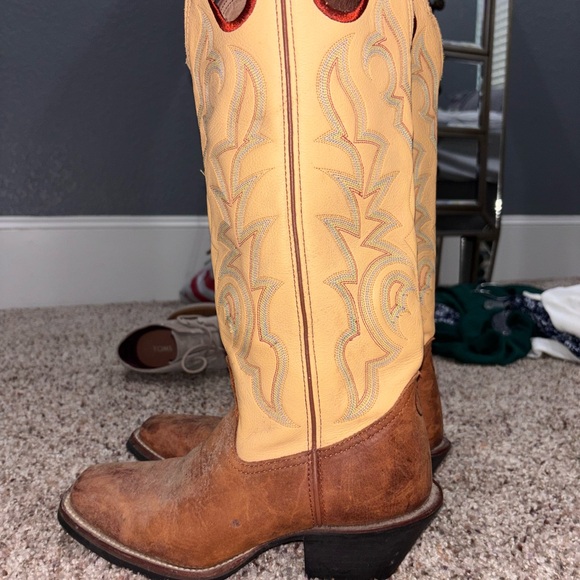 Tony Lama Women’s Yellow Western Cowboy Boots - Picture 5 of 6